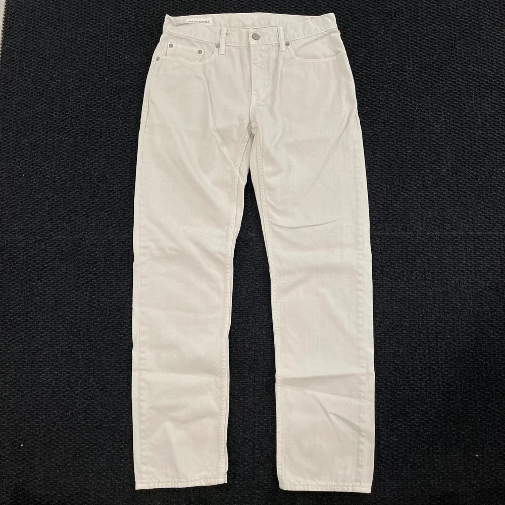 Banana Republic Y2K Straight Fit Light Beige Denim Jeans Mens Size 31W 32L